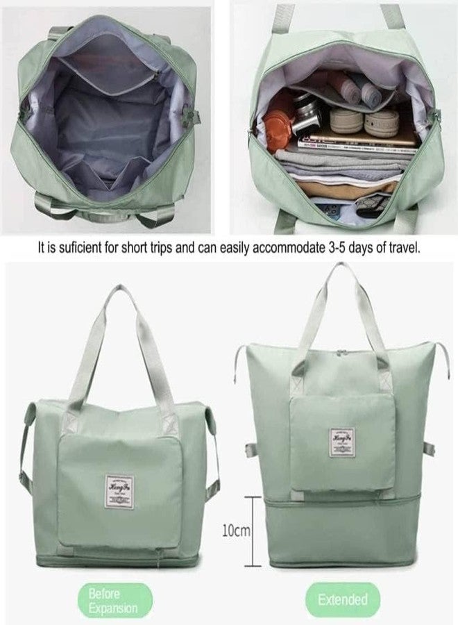LAVI Travel Duffel Bag, Expandable Folding Travel Bag & Hand Bag Large Capacity, Lightweight Waterproof Multipurpose Sport Duffle Carry Overnight Luggage Bag for Men and Women (Green) - Image 2